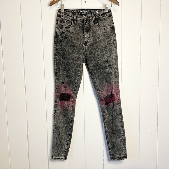 refuge Denim - refuge Miami Acid Wash and Pink Jeans. Size 5.